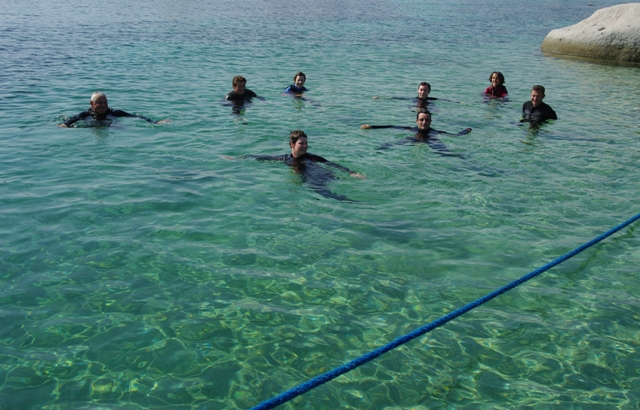 Dans la grande piscine naturelle de la cale de "l'éléphant".