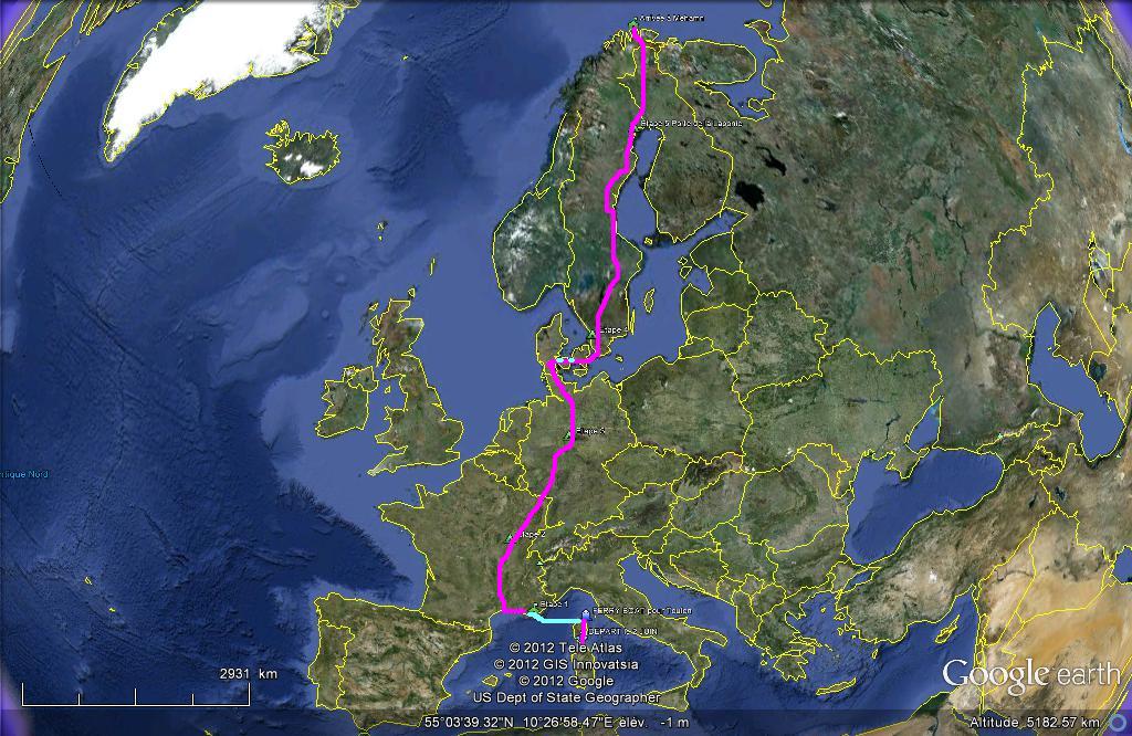 Le parcours en fourgon de Robin et Nicolas...